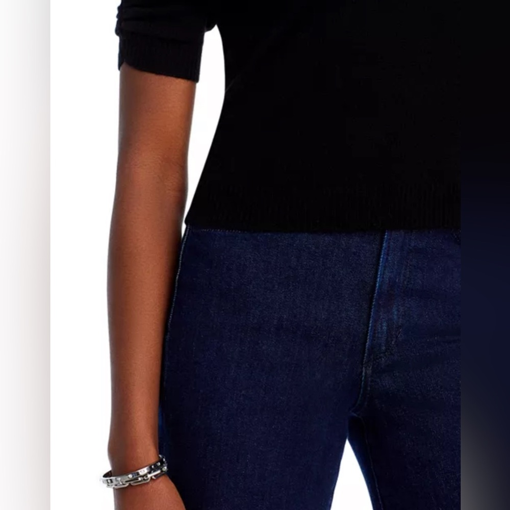 Frame Ruched Cashmere/Wool Sweater- In Noir - Picture 6 of 7